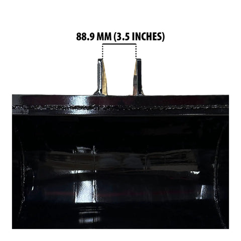 Towable Backhoe Bucket 16 Inch Heavy Duty Digging Attachment with bracket, durable steel construction, close-up view