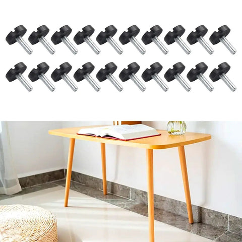 Adjustable M6 Furniture Leveling Feet With Screw On Glide And Plastic Base For Tables Chairs And Desks No Wobble Floor Protectors