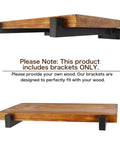 10 Inch Black Shelf Brackets Set Of 6 Wall Mounted Industrial Metal Shelf Supports With Lip shown holding wooden shelf