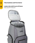 15 Can Capacity Backpack Cooler With Soft Insulated Design built for on the go, open top view showing inside lining.
