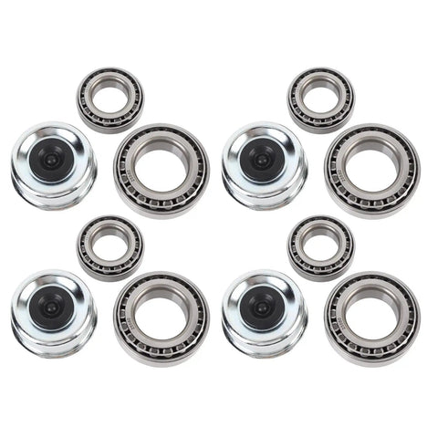 Trailer Wheel Hub Bearings Kit For 5200 To 6000 Lb Axles, Four Piece Replacement Kit With Grease Seals And Cotter Pins displayed