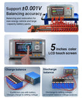 Battery Balancer 15A 24S Passive Equalizer With Pulse Discharge And Charge, showing control panel and wiring setup