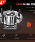 2-Pack Rear Wheel Bearing and Hub Assembly with ABS & 5-Lug in stainless steel with bolts, rust protection advertised