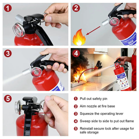 Two Pack Two Point Five Lb Abc Dry Chemical Fire Extinguishers Rated 1A 10B C For Kitchen Home Rv Boat Business Badass Survival Essentials Rock Solid And Always Ready To Step Up Your Game