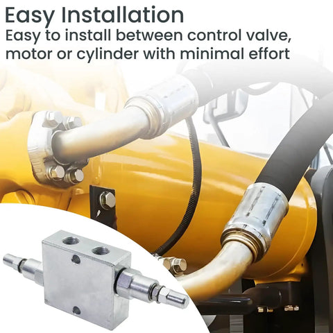 Built Tough Dual Crossover Hydraulic Relief Cushion Valve 3/8 NPT, 12 GPM Flow, Fits Reversible Hydraulic Motors, Double Acting Cylinder Control, Adjustable Relief 150 To 2600 PSI, Preset 1300 PSI, Max 5000 PSI, Replaces DCRV45-06N