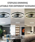 Modern Dimmable Ceiling Fan With Light And Remote Control, MuteLED Quiet, 6 Speeds, Reversible, 60W Black Ceiling Fan