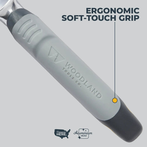 Close-up of ergonomic cushioned grip on Beefy Aluminum Garden Trowel With Full Tang Extra Wide Scoop Sharpened Point Rust Resistant Tool
