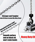 0.5 Ton Aluminum Hand Chain Hoist With 1100 Lbs Capacity, 10 Ft Lift Height, Dual Heavy Duty Hooks, Manual Chain Fall Hoist
