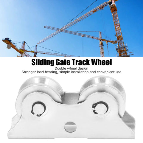 Groove Wheel V Shaped Detachable Track Gate Wheels With Double Bearing Caster And Bracket Made Of 45 Steel Heavy Duty Rigid