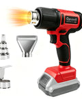 Straight Up Heavy Duty Cordless Heat Gun With Digital LCD Display And 350W Rapid Heating Power built like a tank with nozzles.