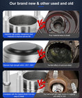 Comparison between new and used front wheel hub bearing assemblies highlighting material quality and durability differences.