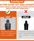 Comparison of ball joint alignments for Straight Up Heavy Duty Power Rear Hatch Strut Lift Supports For Nissan Pathfinder 2013 2015.