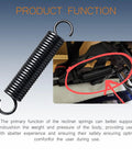 Four And Seven Eighths Inch Recliner Mechanism Extension Springs Two Pack Replacement Parts for Lane and Action Furniture, shown installed