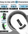 Sweet Vintage Embossing Label Maker With Rad 9Mm Tape Makes Knockout 3D Stickers For DIY Crafts And Organizer Nostalgic Retro Look Includes Starter Pack showing character options.