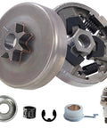 325 Pitch 7 Tooth Sprocket Clutch Drum Assembly With Needle Bearing Washer E Clip And Worm Gear Kit For MS261 MS270 MS271 MS271C MS280 Chainsaws Replacement Parts displayed with components