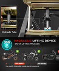Hydraulic tube of Beefy Heavy Duty Hydraulic Motorcycle Lift Jack For Dirt Bikes And ATVs, showing lifting mechanism details.