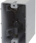 MSB1G One Gang Device Box With Depth Adjustable Heavy Duty PVC Construction 42lb Capacity Gray Secure Top And Bottom Clamps For Wire Entry DIY Friendly