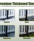 Heavy Duty Fence Post Repair Kit 2 Pack With 32 Inch Anchor Stakes And Galvanized Screws in diverse weather conditions