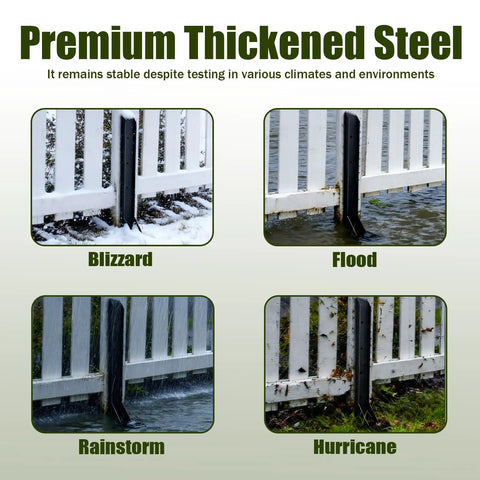 Heavy Duty Fence Post Repair Kit 2 Pack With 32 Inch Anchor Stakes And Galvanized Screws in diverse weather conditions