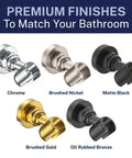 Five Solid Brass Handheld Shower Head Holder Wall Mounts in chrome, brushed nickel, matte black, brushed gold, oil rubbed bronze finishes