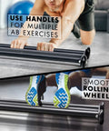 Man using Glute Ham Glider For Home Gym Workouts, Booty Builder And Leg Exercise Roller with smooth urethane wheels on floor
