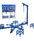 Car Frame Corrector And Straightener Puller, 10 Ton Hydraulic Frame Repair Tool with adjustable tower and clamps.