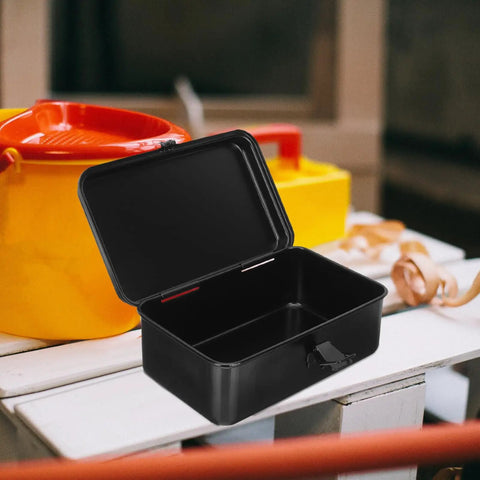 Everyday Handy Portable Tool Storage Case For Home And Car Tools Lockable Metal Toolbox With Built In Organizer open view