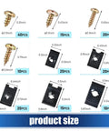Auto Barn Essential 170 Piece Car Screw Clips Kit With Durable Bracket Fasteners showing various screws and clips sizes.