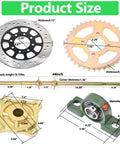 Heavy Duty 44 Inch Rear Axle Kit For Go Karts With Brake Caliper And Disc 37T Sprocket 530 Chain Pillow Block Bearings Wheel Hubs