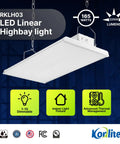 Two Foot Linear LED Shop Light 165W 22400 Lumens Dimmable Daylight 5000K Hella Bright High Efficacy Industrial Warehouse