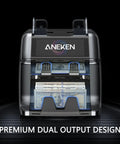 Front view of Ultra Series Mixed Denomination Money Counter With Dual Pocket And Reject Pocket 6.9 Inch Full Touchscreen Multi Currency Sorter Bank Level Counterfeit Detection For Fast Cash Handling.