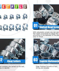 84 Piece Mini Fuel Injection Style Hose Clamp Set, 10 Clamp Sizes, Beefy Zinc Plated Steel, Fits Diesel And Gas Lines