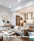 Living room featuring 24 Piece 6 Inch Led Recessed Ceiling Lights With Junction Box, 1050 Lumen for optimal brightness.