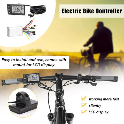 Brushless Scooter Controller Box With LCD Display For 24V 48V Electric Scooters Rainproof Motor Controller Kit High Performance Electric Vehicle Controller Easy Install And Durable Weatherproof Design Plug And Play Ready