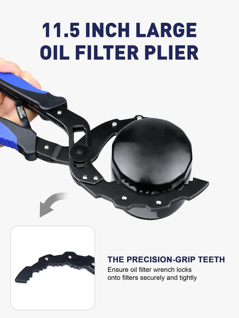 Adjustable Oil Filter Wrench With Self Adjusting Mechanism Durable Forged Steel Tool for 2 to 5 Inch Filters Wide Oil Filter Remover