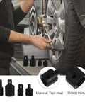 Rock Solid 4 Piece Black Tool Steel Socket Adapter Kit With Heavy Duty Torque Capacity For Tough Car Repairs And Professional Garage Use That Handles Any Drive Size You Need On The Road, used on wheel lug repair