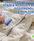 Zipper Lubricant For Plastic And Metal Zippers Silicone Grease With PTFE Marine Grade 2 Oz applied to metal zipper on fabric
