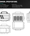 Diagram of the Specialist Series Tactical Double Scoped Handgun Case With Lockable Compartment For Outdoor Hunting And Range Day