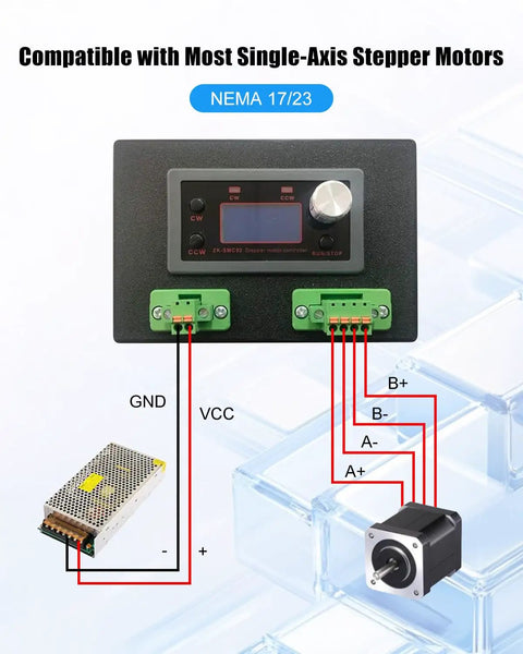 All In One Stepper Motor Driver Controller For NEMA 17 And 23 Motors With Forward Reverse Speed And Angle Control diagram