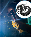 Heavy Duty Welding Clamps Set With Holder And Ground Cable Connector Kit For Fast Assembly And Rock Solid Durability On Any Job Site, showcasing welding in action.