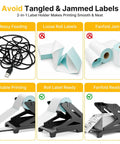 Thermal Label Holder For Rolls And Fan Fold Labels Desktop Label Dispenser For Thermal Printers Office And Home Must Have Wide Compatibility With Roll Labels Up To Four Point Seven Six Inch Wide And Six Inch Outer Diameter Black, black desktop label holder with roll and fanfold labels