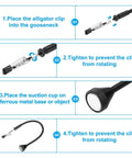 Instructions for 4 Pack Helping Hands Soldering Clamps With Magnetic Gooseneck Metal Arms And Alligator Clips For Electronics Jewelry DIY Projects Silver Black.