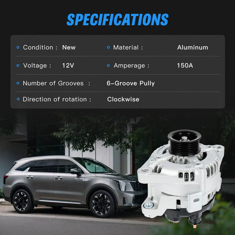 Beefed Up 150A 12V High Output Alternator Replacement For 2015 2019 Hyundai Sonata 2019 2020 Hyundai Santa Fe 1042118790