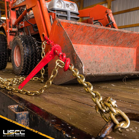 Heavy Duty Ratchet Chain Binders For One Quarter Inch To Five Sixteenths Inch Chains, 4-Pack With 3150 Lbs Working Load Limit
