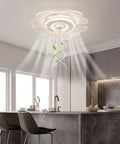 Ceiling Fan with Light 18.5 inch Flush Mount with Handheld Controller for, stylish flower design in kitchen.