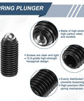 Pack Of Two Heavy Duty Hex Socket Ball Plungers M16 X 35mm High Carbon Steel Spring Loaded Positioning Pins, highlighted features.