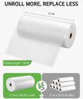 11 Inch By 150 Foot Vacuum Sealer Roll With Cutter For Food Storage BPA Free Heavy Duty Commercial Grade, one roll shown