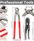 560Pcs Single Ear Hose Clamps Assortment Kit 304 Stainless Steel 22 Size 5.3-36.1Mm Cinch Crimp Hose Clamp Stepless Pinch Clamp With Tools For Plumbing Garden Automotive Water Pipe Radiator Pipe, featuring pincer and cutter dimensions.