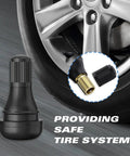 Snap In Tire Valve Stem TR412 Short Black For Tubeless 0.453 Inch Rim Holes 11.5mm on standard vehicle tire