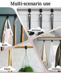 Leather S Hooks With PU Leather Coat 3 Pack Multifunctional S Hooks For Hanging Clothes Outdoor Camping Kitchen Durable Metal Hooks displayed in kitchen, bath, plant, clothes settings